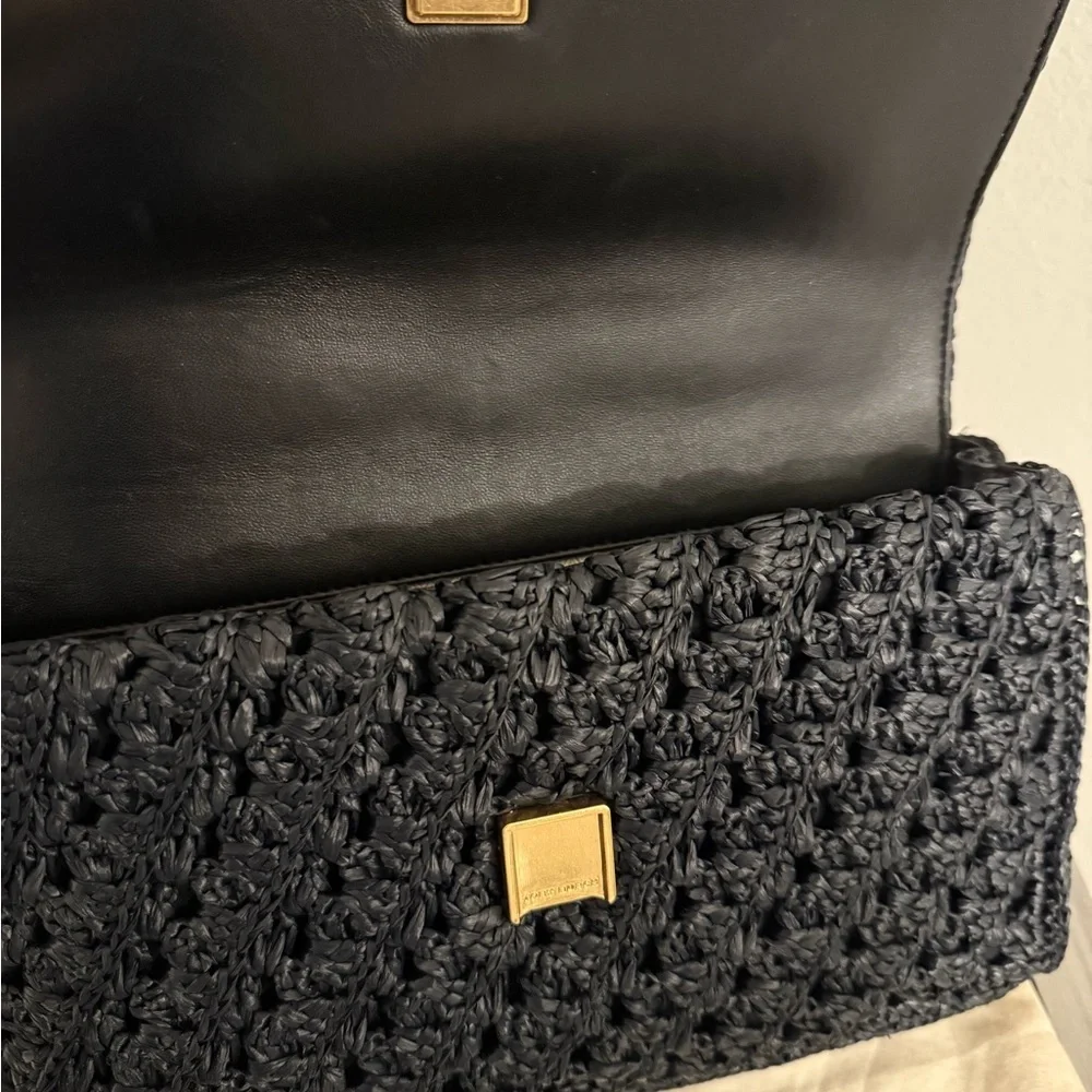 Tory Burch Fleming Raffia  Convertible Shoulder